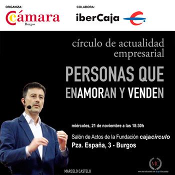 Círculo de actualidad empresarial. Personas que enamoran y venden